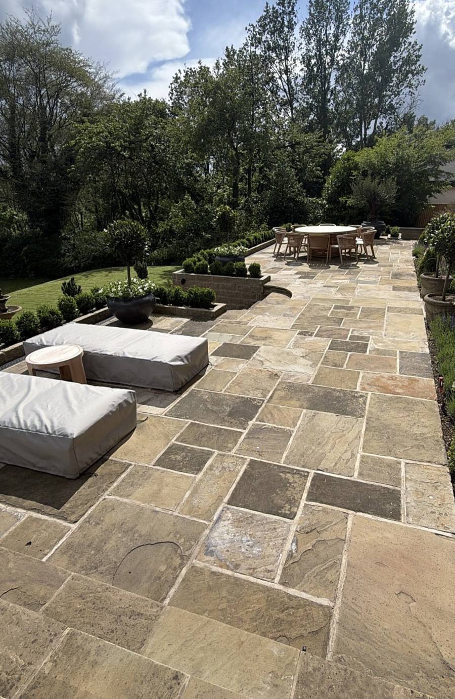 Yorkshire stone patio with seating